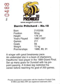 2001 Weg Art '89 Premiers #7 Darrin Pritchard Back